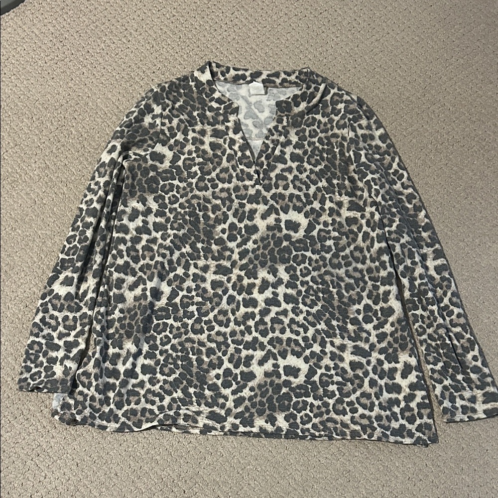 Sew In Love Leopard Print Tunic - Black and Tan